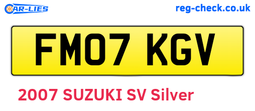FM07KGV are the vehicle registration plates.