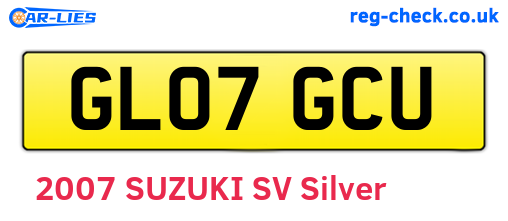 GL07GCU are the vehicle registration plates.