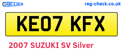 KE07KFX are the vehicle registration plates.