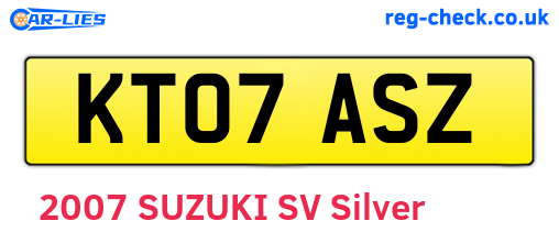 KT07ASZ are the vehicle registration plates.