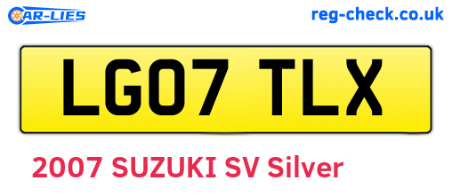 LG07TLX are the vehicle registration plates.