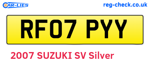 RF07PYY are the vehicle registration plates.