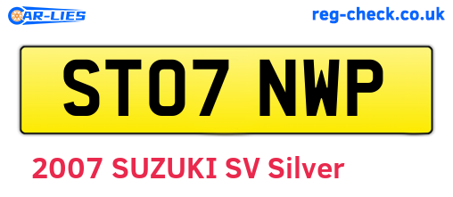 ST07NWP are the vehicle registration plates.