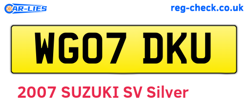 WG07DKU are the vehicle registration plates.