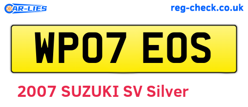 WP07EOS are the vehicle registration plates.