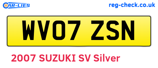 WV07ZSN are the vehicle registration plates.