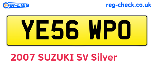 YE56WPO are the vehicle registration plates.