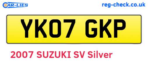 YK07GKP are the vehicle registration plates.