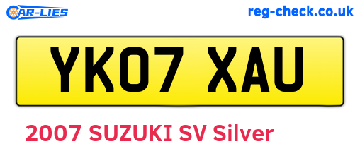YK07XAU are the vehicle registration plates.