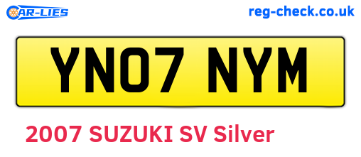 YN07NYM are the vehicle registration plates.