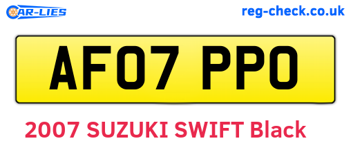 AF07PPO are the vehicle registration plates.
