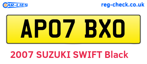 AP07BXO are the vehicle registration plates.