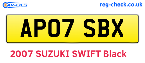 AP07SBX are the vehicle registration plates.