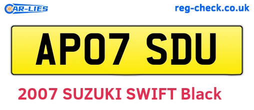 AP07SDU are the vehicle registration plates.