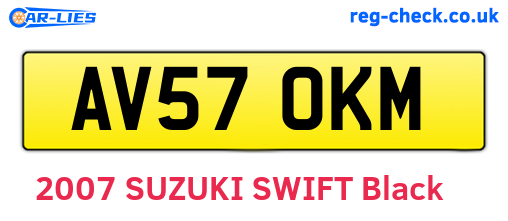 AV57OKM are the vehicle registration plates.