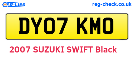 DY07KMO are the vehicle registration plates.