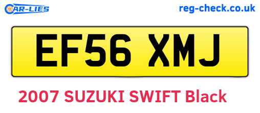 EF56XMJ are the vehicle registration plates.