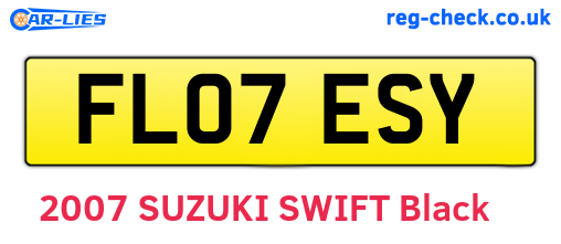 FL07ESY are the vehicle registration plates.