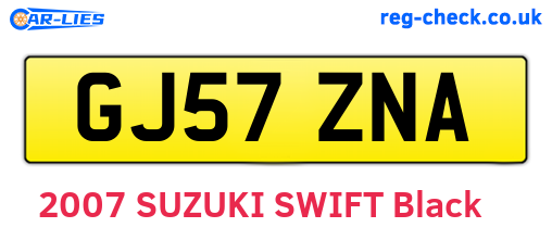 GJ57ZNA are the vehicle registration plates.