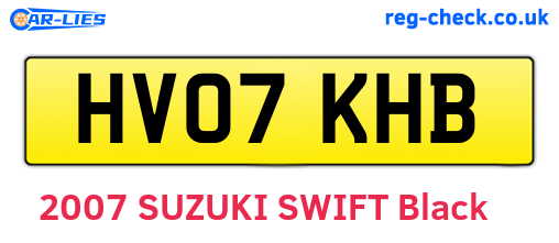 HV07KHB are the vehicle registration plates.