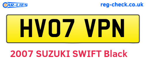 HV07VPN are the vehicle registration plates.