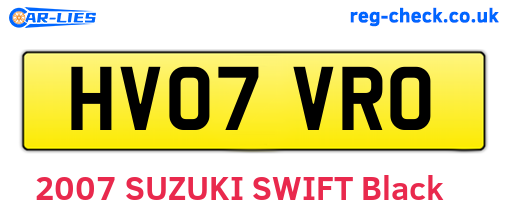 HV07VRO are the vehicle registration plates.