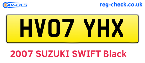 HV07YHX are the vehicle registration plates.