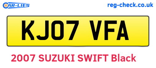 KJ07VFA are the vehicle registration plates.