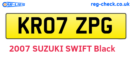 KR07ZPG are the vehicle registration plates.