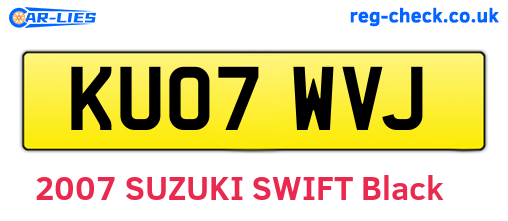 KU07WVJ are the vehicle registration plates.