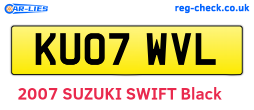 KU07WVL are the vehicle registration plates.