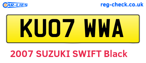 KU07WWA are the vehicle registration plates.