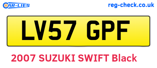 LV57GPF are the vehicle registration plates.