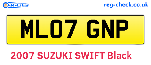 ML07GNP are the vehicle registration plates.