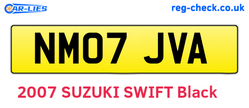 NM07JVA are the vehicle registration plates.