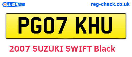 PG07KHU are the vehicle registration plates.