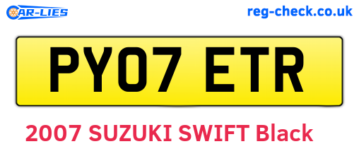 PY07ETR are the vehicle registration plates.