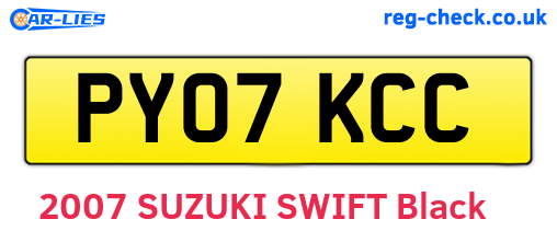 PY07KCC are the vehicle registration plates.