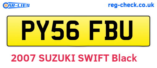 PY56FBU are the vehicle registration plates.