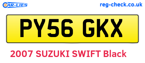 PY56GKX are the vehicle registration plates.