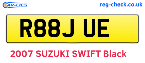 R88JUE are the vehicle registration plates.