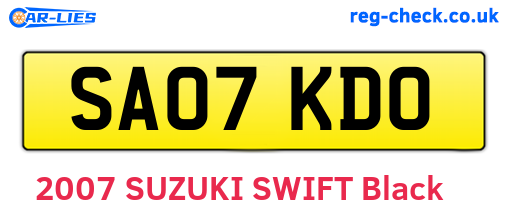 SA07KDO are the vehicle registration plates.