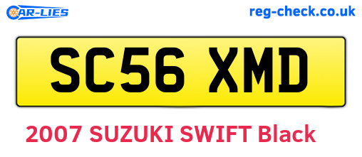 SC56XMD are the vehicle registration plates.