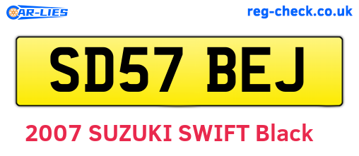 SD57BEJ are the vehicle registration plates.