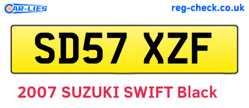 SD57XZF are the vehicle registration plates.