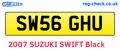 SW56GHU are the vehicle registration plates.