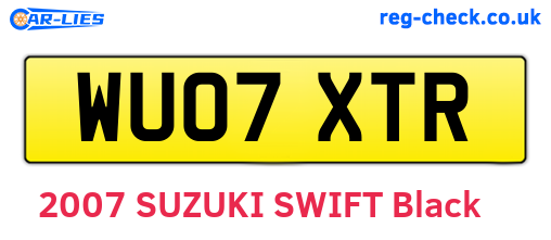 WU07XTR are the vehicle registration plates.