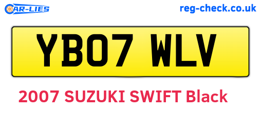 YB07WLV are the vehicle registration plates.