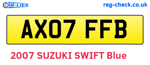 AX07FFB are the vehicle registration plates.