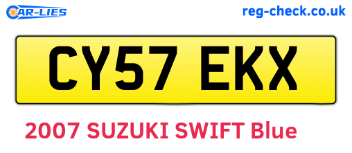 CY57EKX are the vehicle registration plates.